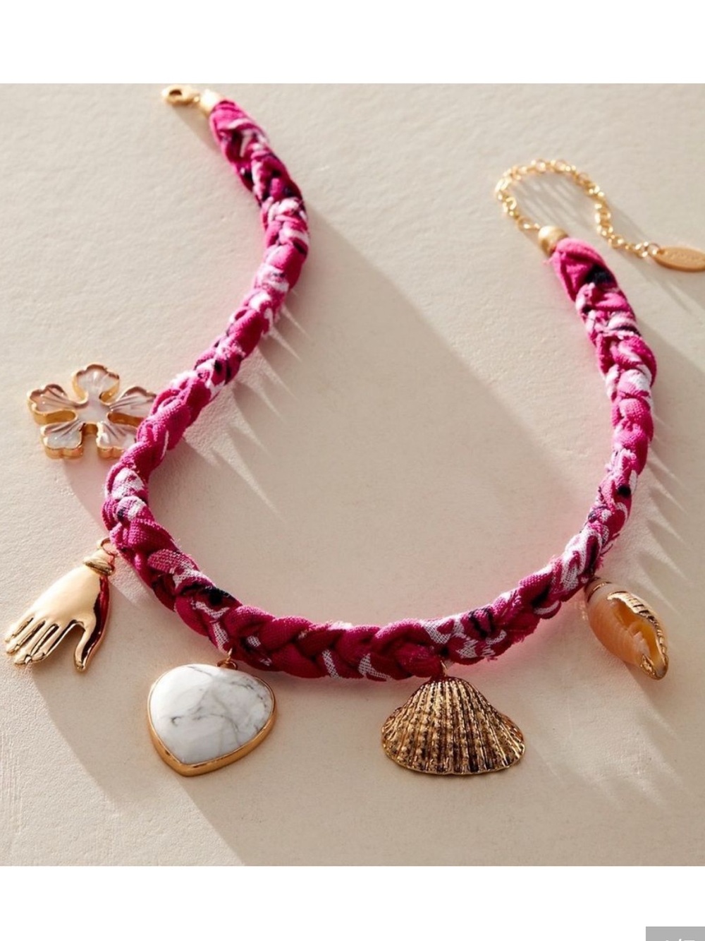 NWOT Free People Sky Charm Necklace in Pink